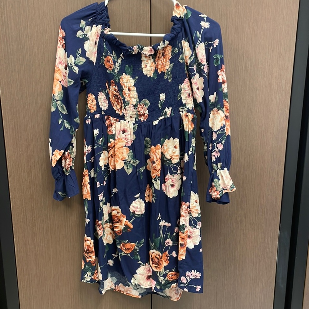 Women’s - M Flora Off the Shoulder Long Sleeve Dress
